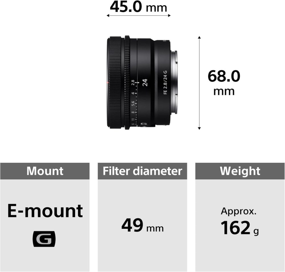 Sony SEL24F28G, Monture E - Objectif Plein Format FE 24mm f/2.8 G Noir – Image 7