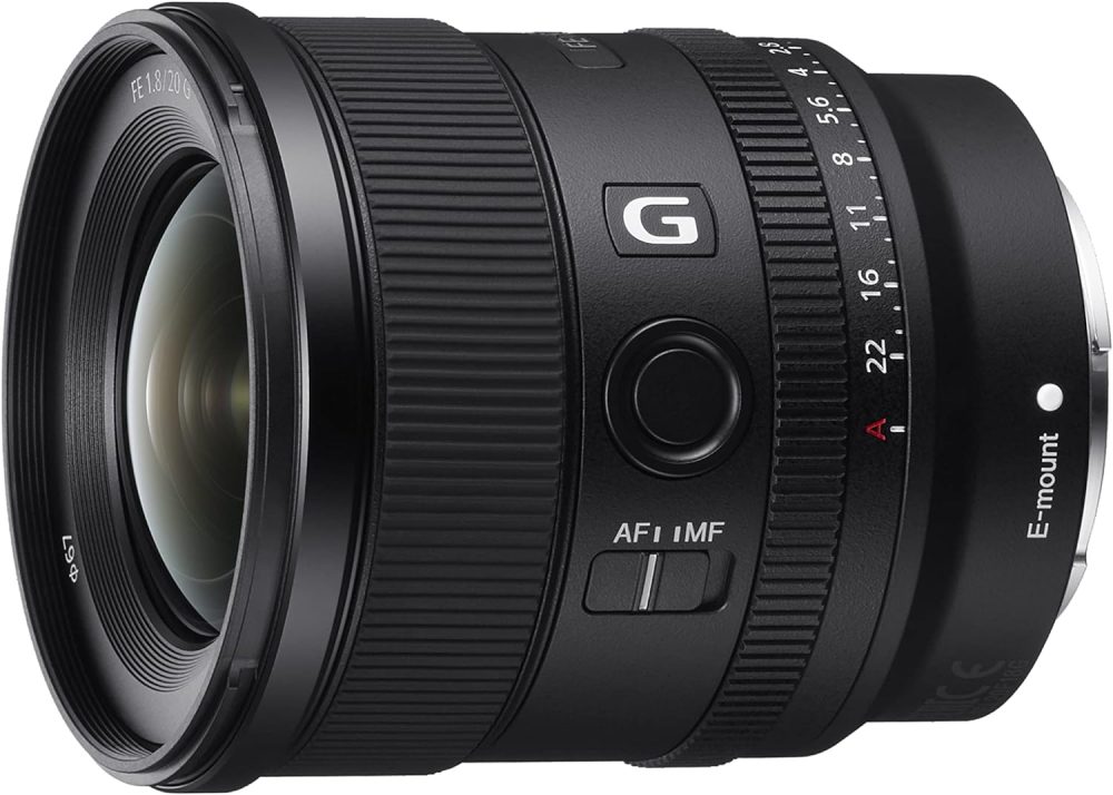 Sony SEL20F18G - Objectif FE 20mm F1.8 G Plein Format - Objectif Grand Angle de Haute qualité à Large Ouverture pour Photos et Vidéos